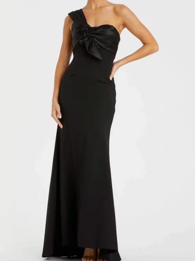 Mac Duggal One Shoulder Draped Trumpet Gown
